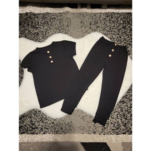 Black matching toddler sleepwear set - Picture 1 of 5